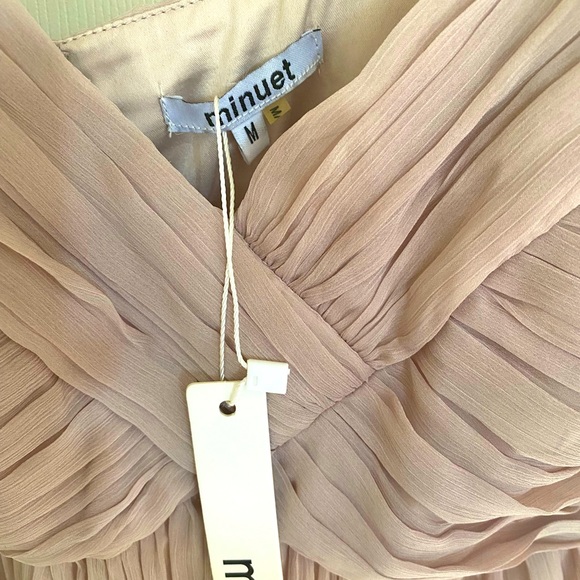 Prom/Wedding - Long Light Taupe/Mauve Spaghetti Strap Dress - Size M - minuet - Picture 6 of 6